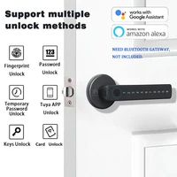 WINFREE Smart Fingerprint Lock Tuya Bluetooth Passcode Card Wooden Door Bedroom Keyless Entry Smart Lock Alexa Google Assistant - Image 2