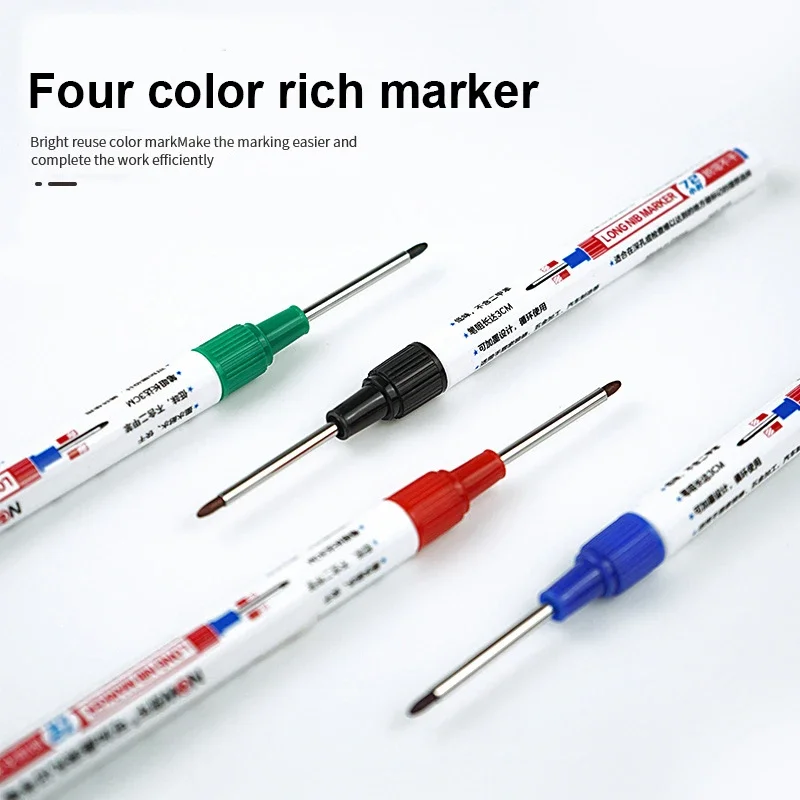 1/3Pcs 32MM Long Head Marker Pens Four Color Large Capacity Deep Hole Head Waterproof Markers Metal Woodworking Art Supplies permanent marker pen permanent marker long nib markers markers pen permanent markers marker pens art marker pen art markers