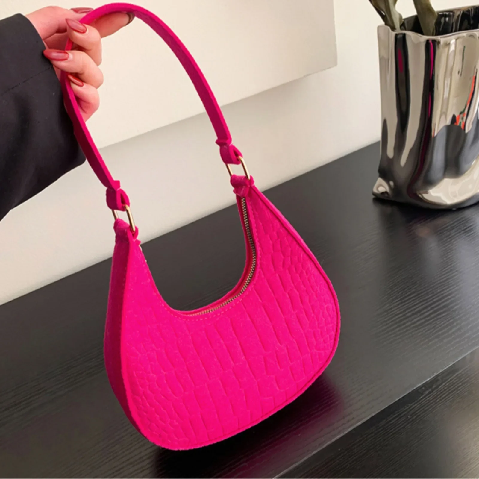 Vintage Women PU Leather Underarm Bag Casual Fashion Ladies Solid Color Hot Sale Small Shopper Tote Female Handbag Clutch