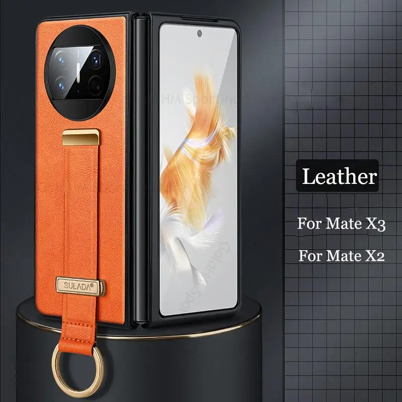 

Capa For Huawei Mate X3 Leather Phone Kickstand Case For Huawei Mate X2 Ultra Slim Wristband Stand Shockproof Cover For Mate X3