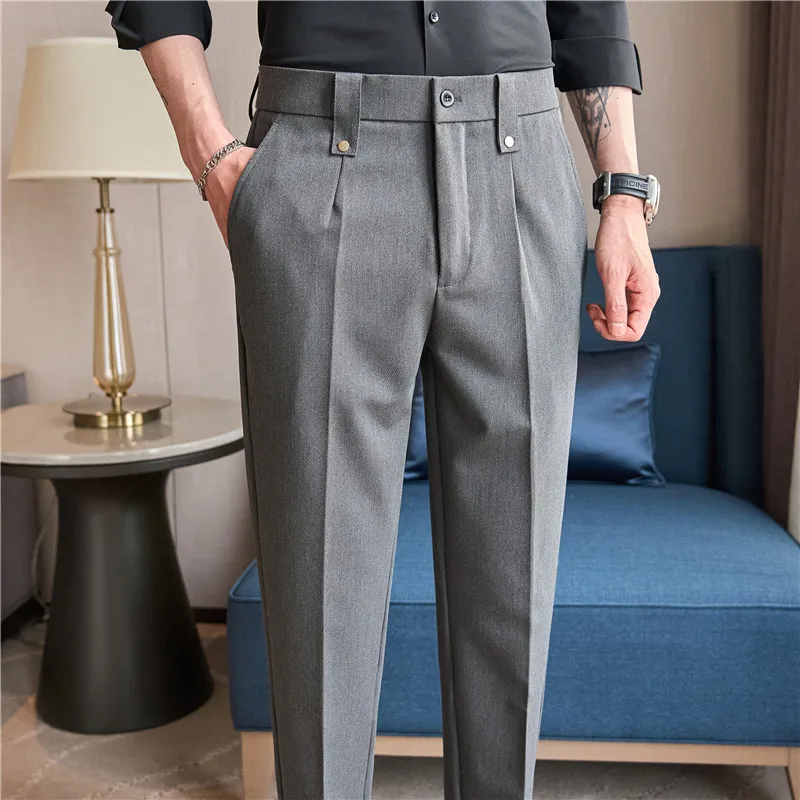 MensSuitPants2024SpringNewBritishStyleElasticWaistSolidCasualFormalDressPantsSlim.jpg