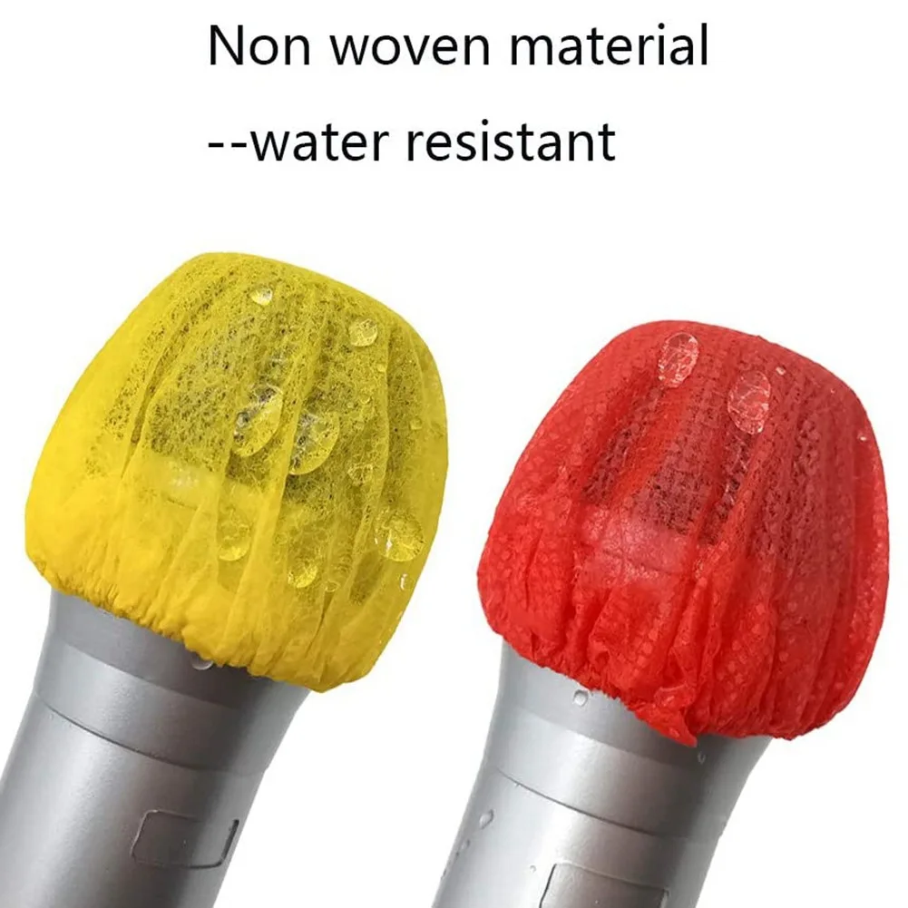

120pcs Disposable Microphone Cover Non-Woven Breathable Handheld Microphone Protective Cap For Recording Room Karaoke
