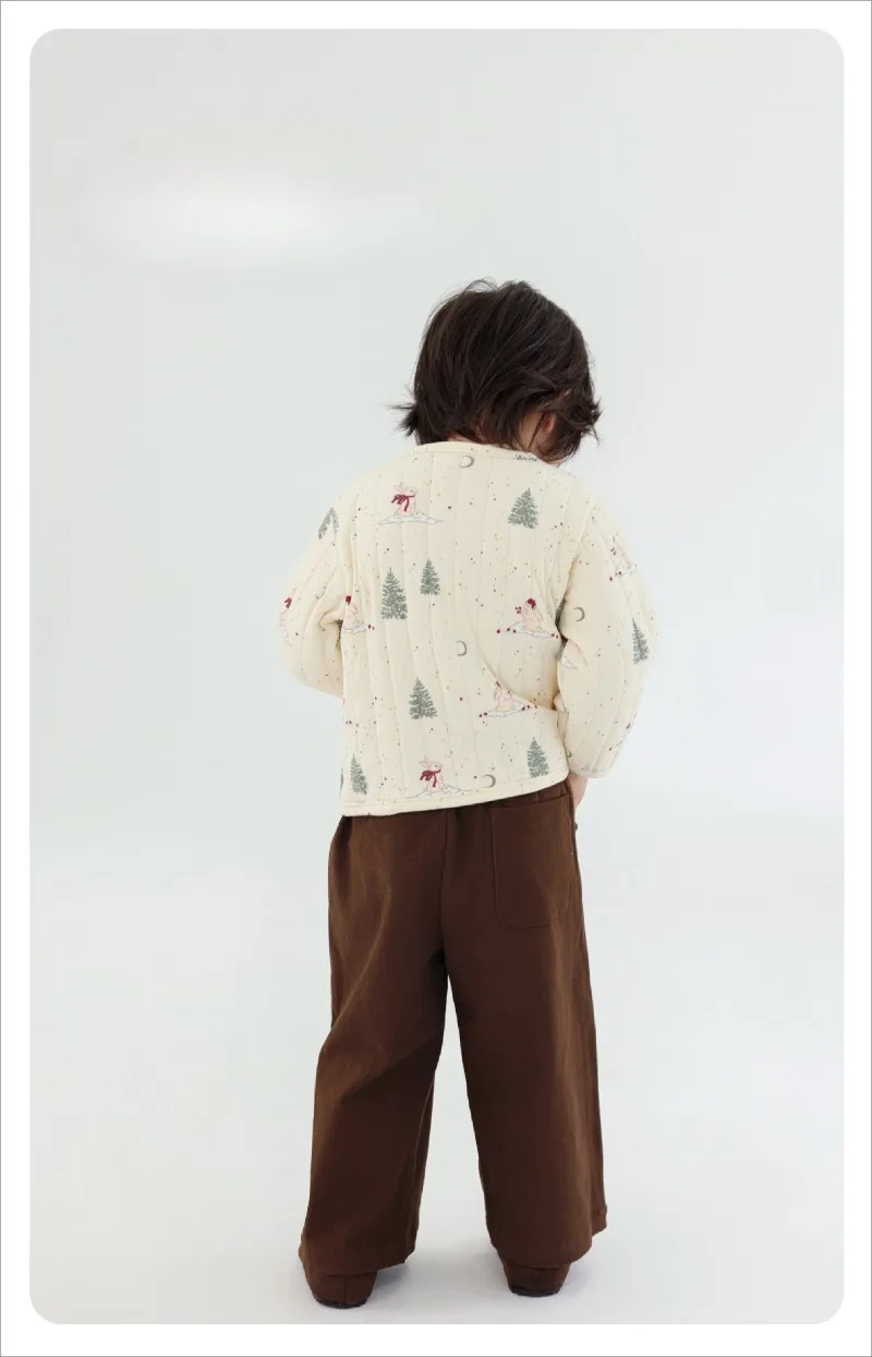 Kids Velvet Jacket - Nordic Style Cotton Coat for Autumn Winter