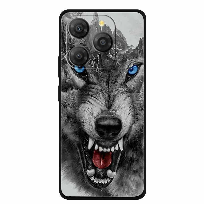 Black Lion & Wolf Silicone Soft Phone Case - Sleek Back Cover