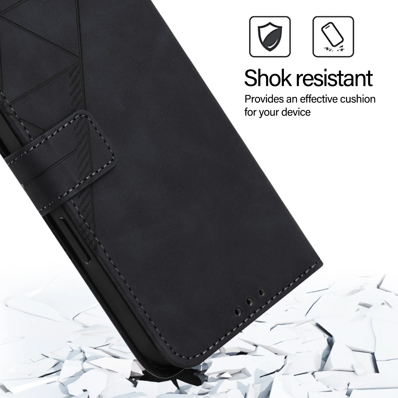Magnetic Leather Wallet Flip Case with Stand - Skin Feel Line