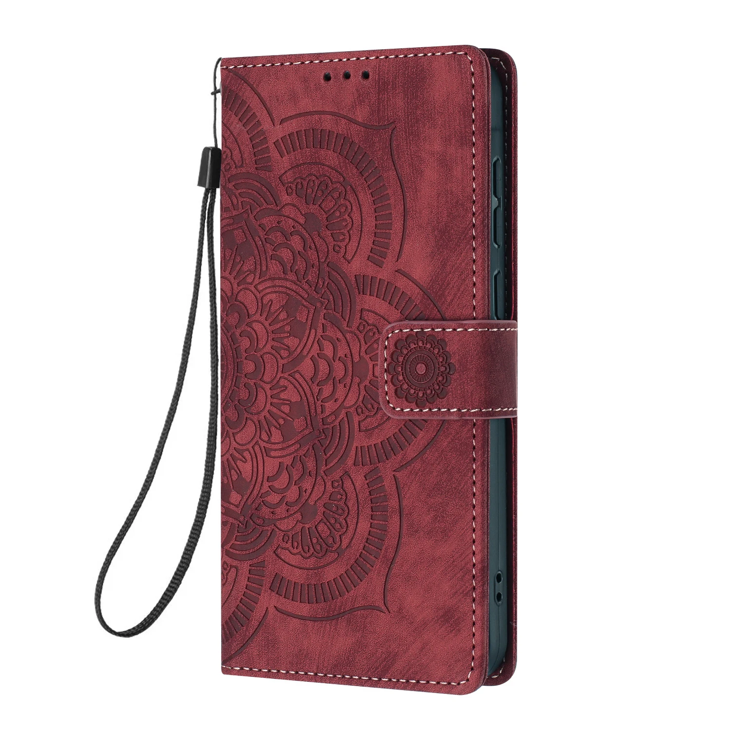 Elegant 3D Flower Leather Phone Wallet Case Cover