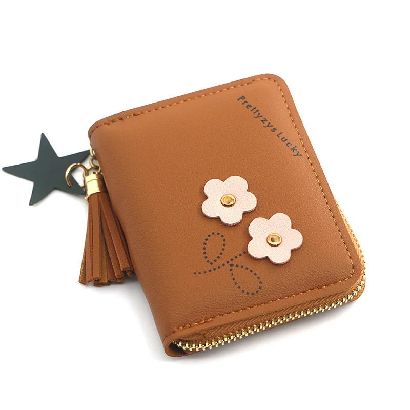 Mightlink Women Wallet Fashion Print Tassel Multi Card Slot Faux Leather  Japan Style Card Holder Coin Purse for Outdoor 