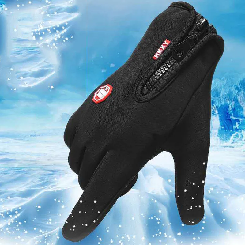 Outdoor Cycling Warm Gloves Autumn and Winter Sports and Fitness Plus Velvet Cold-proof and Waterproof Touch Screen Gloves new furry rabbit wool autumn and winter women s gloves plus velvet thick warm mittens cycling and driving touch screen gloves