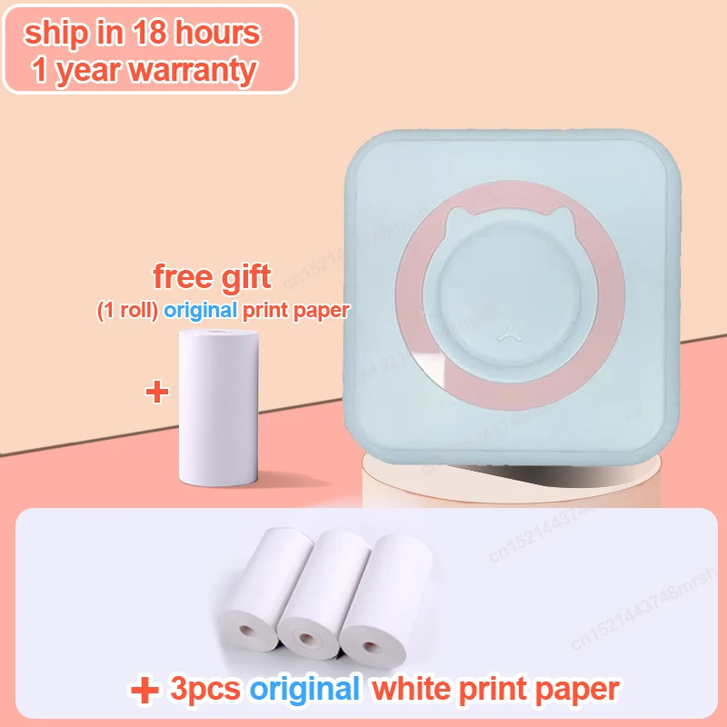 bluetooth pocket printer Mini Portable Thermal Printer Paper Photo Pocket Thermal Printer Printing Wireless BT Connect Printers 200dpi Photo Lable pocket printers Printers