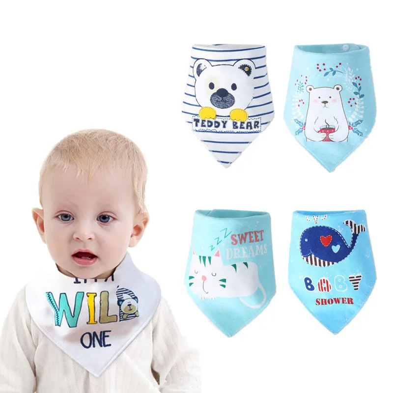 Cartoon Animal Bandana Bibs for Baby Children Burp Cloth Cotton Neck Apron Toddler Saliva Towels Boys Girls Bib Stuff Items