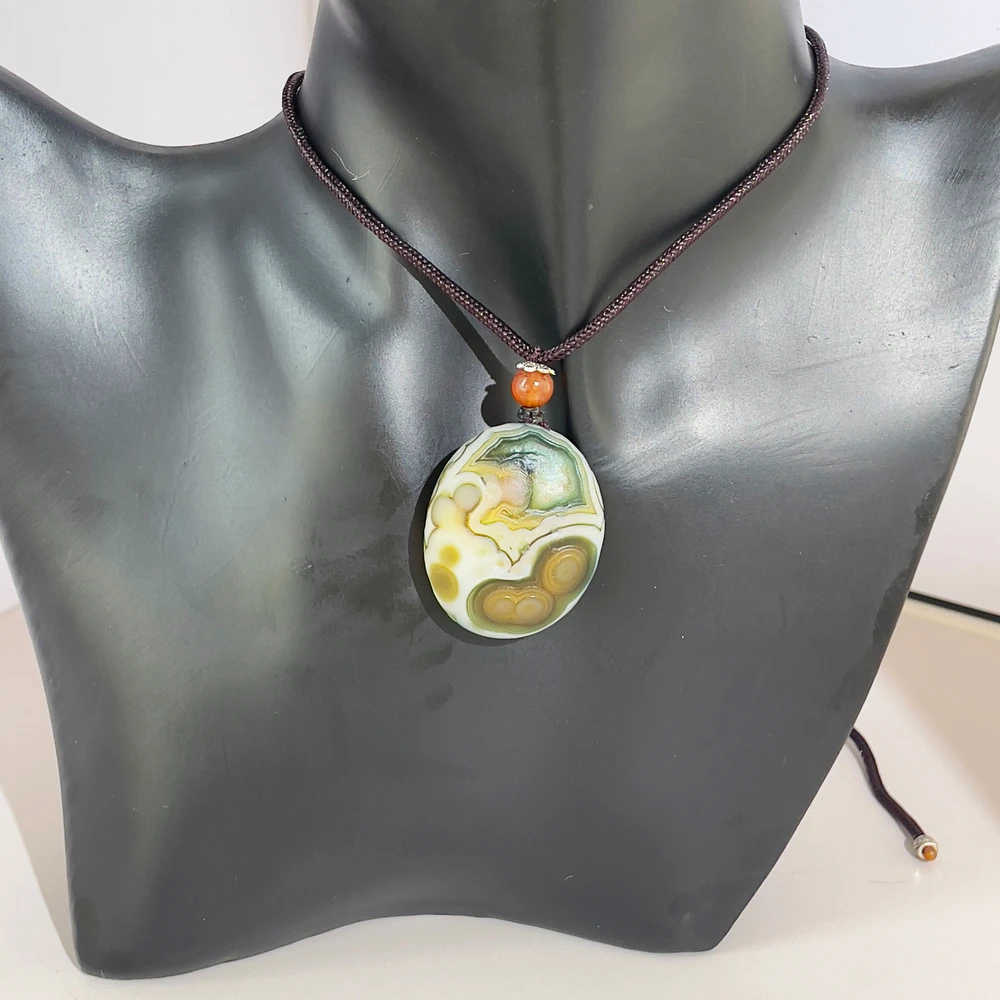 순수 천연 컬러 꽃 마노 DIY 목걸이, 홈 데코, 소원 마노, 희귀 주얼리 펜던트, 천연 미네랄 거친 돌