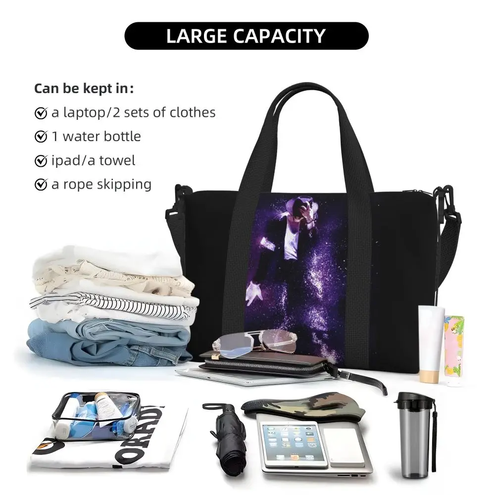 Michael Jackson Musicians Singers Dancers Beach Travel Bag Large Capacity Tote Bags for Sport Women Shopping Duffle Shoulder Bag
