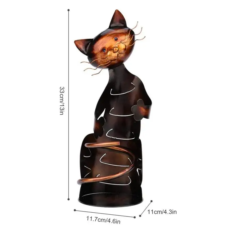 Wine Bottle Holder Collectible Tabletop Decor Wine Rack Cute Cat Figurine Wine Bottle Keeper for Display and Storage Accessorie images - 6