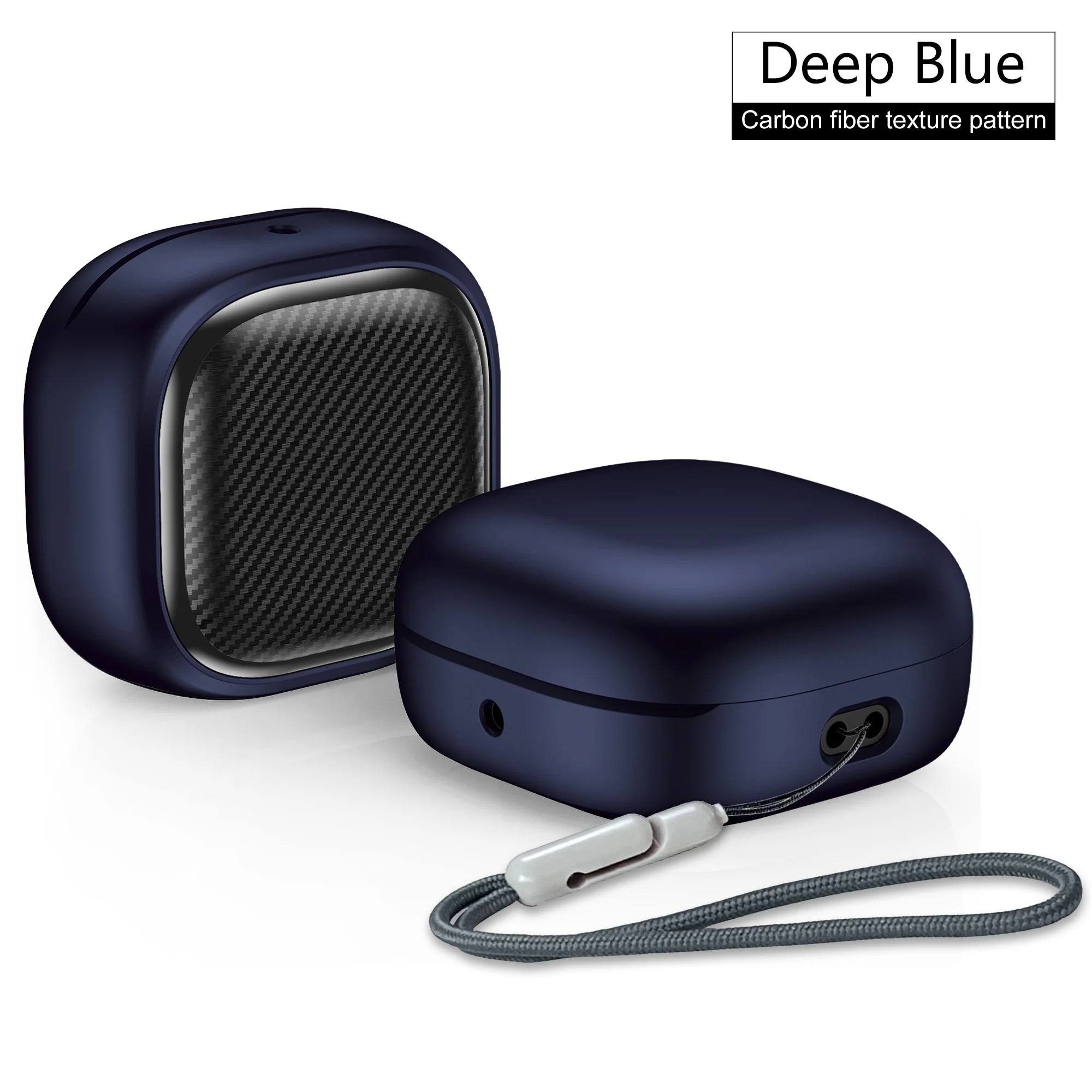 Stylish Fiber Stripes Protective Earbud Case with Lanyard