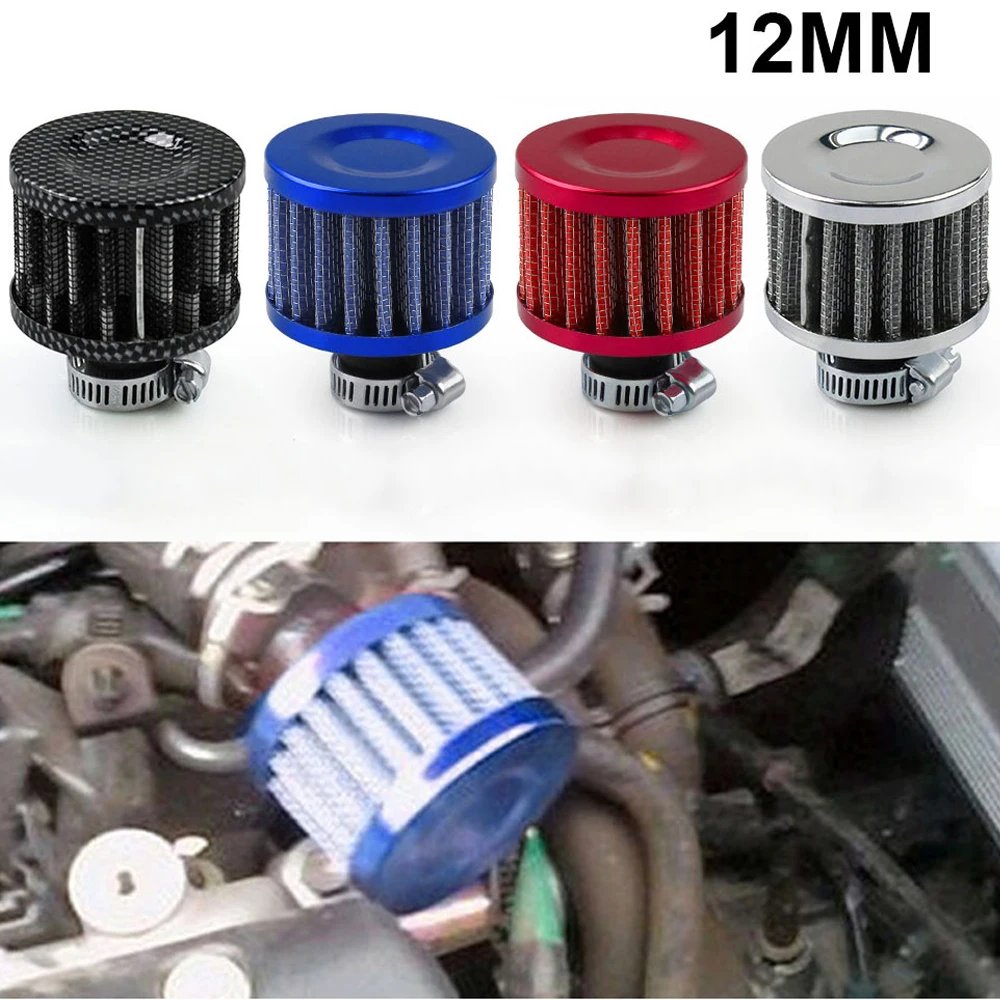 Universal 12mm Car Air Filter for Motorcycle Cold Air Intake High Flow Crankcase Vent Cover Breather Filters Auto Accessories