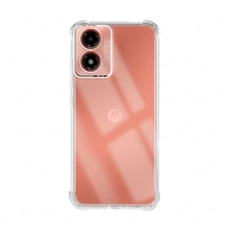 Enhanced Clear Soft TPU Shockproof Back Case Cover with Airbags Buffer for Moto G04S (Transparent)