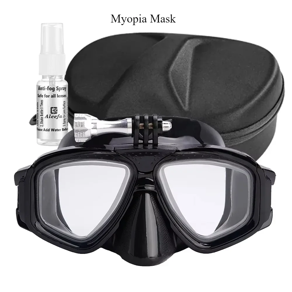 Scuba Diving Mask with Gopro mount Tempered Lens Dive Swimming Glasses Elastic elastic band Gift Box
