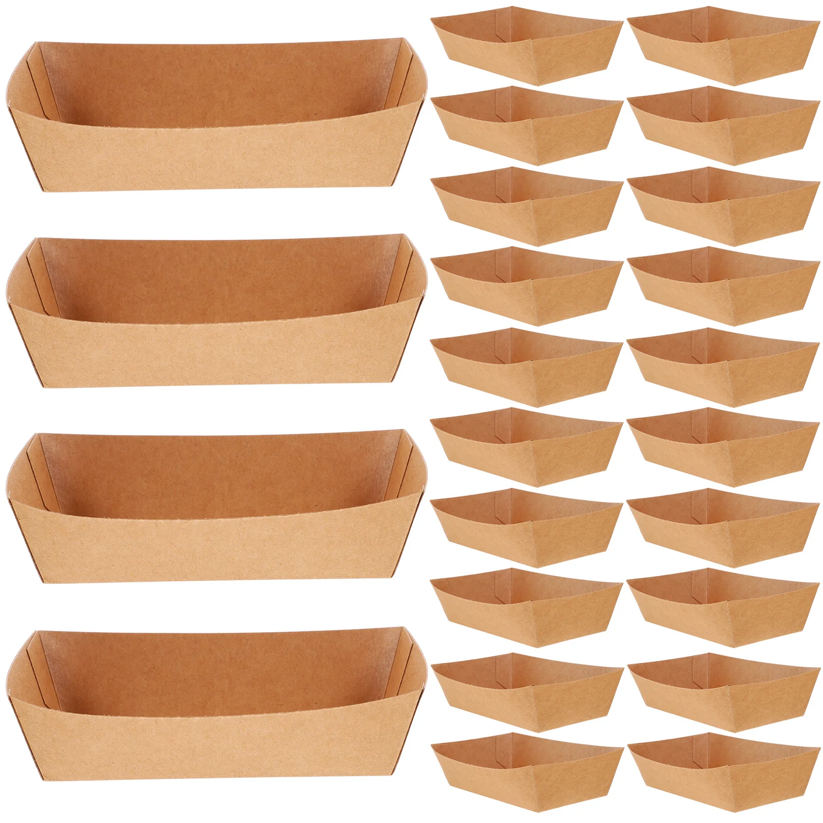 

100 Pcs Kraft Paper Shipping Box Treats Sushi Boat Platter Free Discount Salad Charcuterie Boats for Food