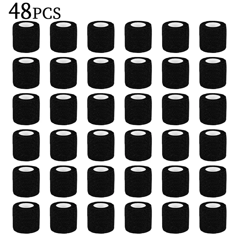 Tattoo Bandage 6/12/24/48Pcs POSEIDON Disposable Waterproof Self-adhesive Elastic Bandage Black Assembled Tattoo