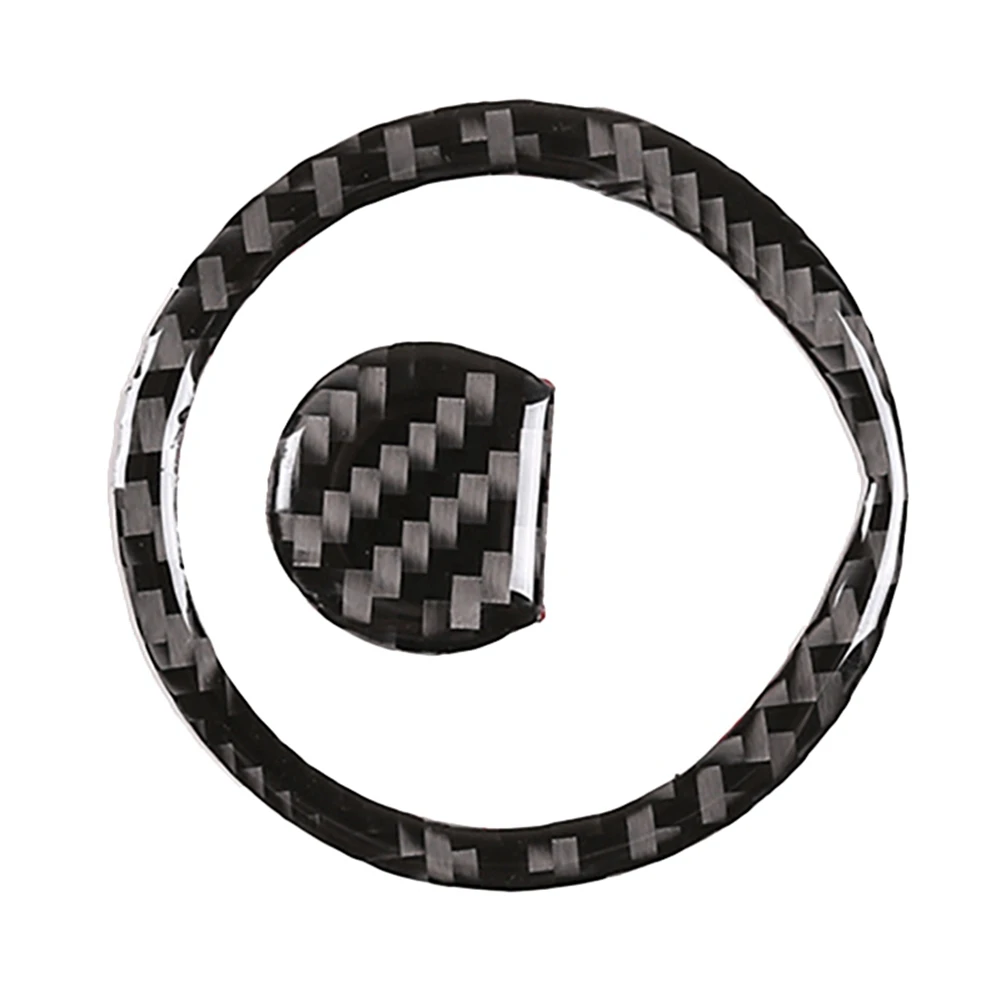 

2Pcs Car Carbon Fiber Steering Wheel Logo Stickers Auto Decorative Decals Sticker for Benz Smart 453 Fortwo