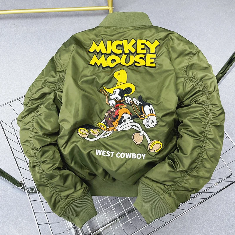 Veste Bomber Vert Kaki Mickey Mouse Cowboy - Style Unique