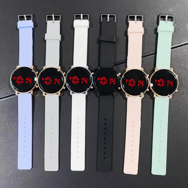Elegant Unisex LED Watch with Silicone Strap - Stylish Digital Timepiece for Women and Men, Casual Sports Design