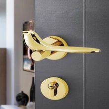 

Gold/Silver/Black Bird Modern Minimalist Split Door Lock Set Handles With Body Bedroom Interior Hardware Handle