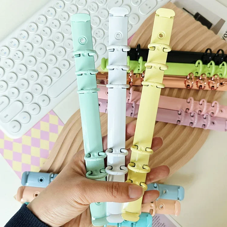 Candy-colored Metal Loose-leaf Iron Clip Macaroon 6-hole Binder A5 Binder Loose-leaf Clips Notebook Rings binder clips metal clamp clips paper binders