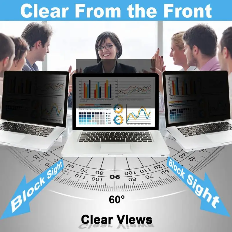 Laptop Privacy Screen Protector Privacy Screen Anti Peeping Removable Anti-Glare Protector For Computer Monitor And Laptop