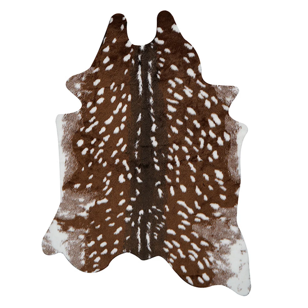 

Faux Cowhide Rug Carpet Household Decorative Cushion Printing Home Floor Mat Practical Non-slip Absorbent