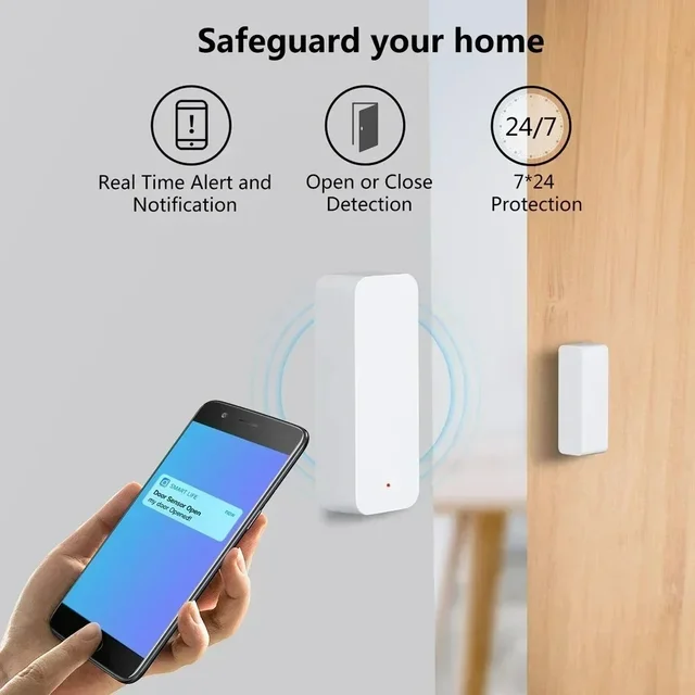 Tuya WiFi Smart Door And Window Sensor Magnetic Security Alarm Smartlife APP Remote Monitor Works With Alexa Google Home 6