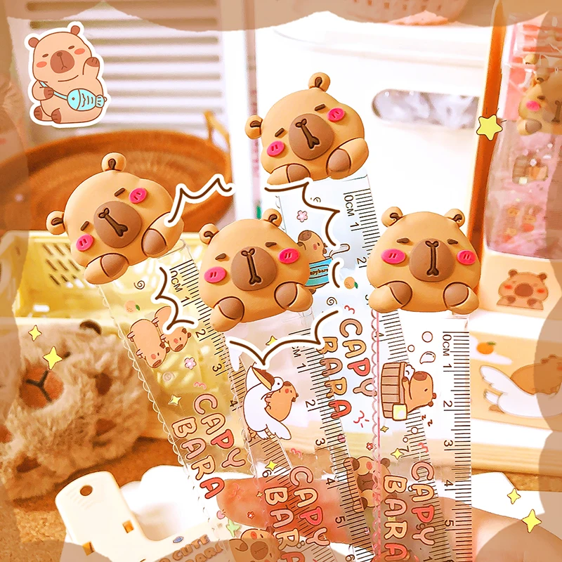 Ruler Cute Capybara kawaii stationery items school accessories drawing ruler set,drawing ruler,geometry set