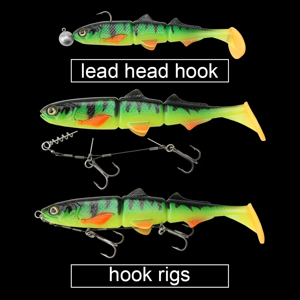 Spinpoler 3d Multi-Section Soft Bait Shad 16cm/22cm Winter Pike Fishing  Lure Paddle T Tail Swimbait For Pike,Perch Catfish,Trout