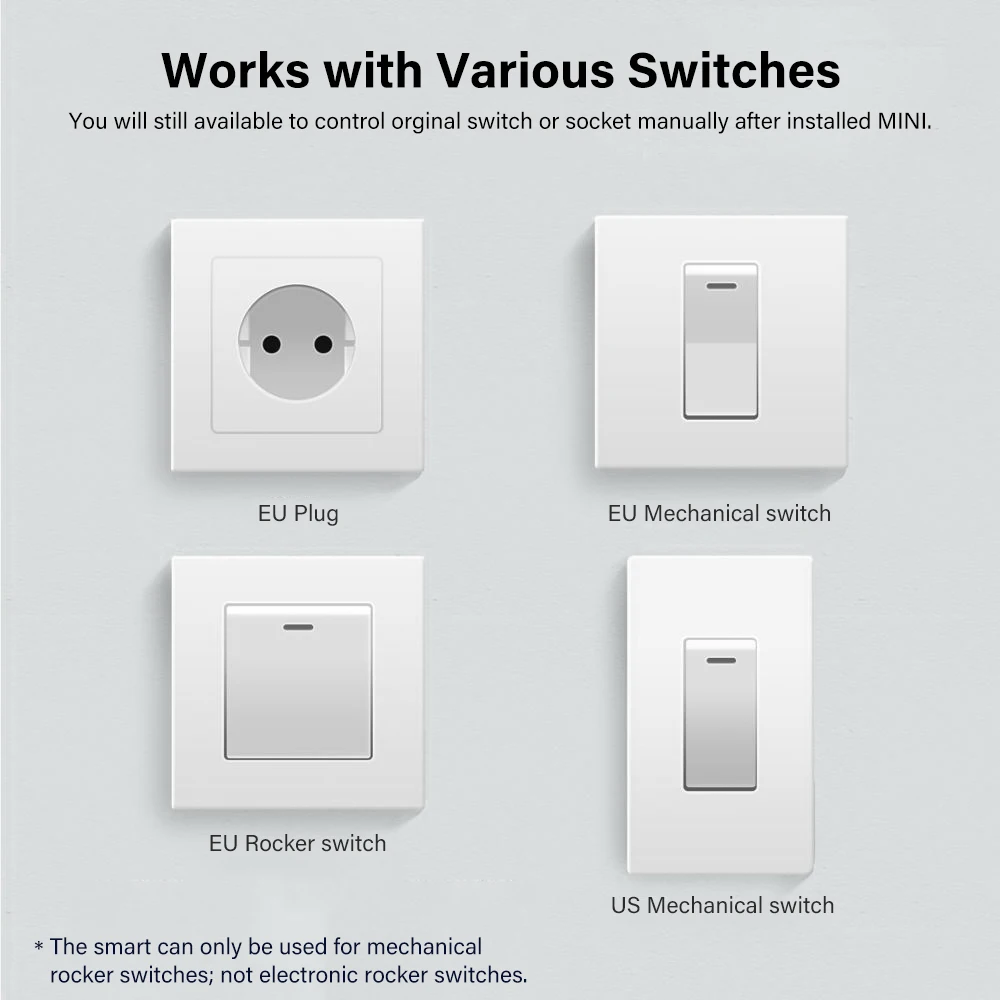 Tuya Wifi Mini Smart Switch 16A 2-Way DIY Switches SmartLife App Timer Module Support Alexa Google Home Alice Voice Control