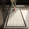 Kitchen Carpet Leather Oil-proof Waterproof Floor Mat Non-slip Pvc Foot Mats Plaid Long Size Rug Home Decoration Rugs Alfombra 1