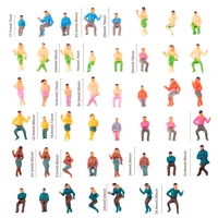 20pcs 1:75 Miniature People ABS Seated Sitting Painted Figures Railway Train Layout Architecture Building Layout for Diorama 2