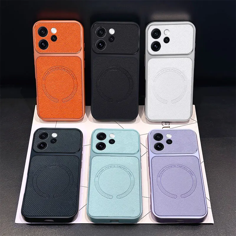 Luxury Leather Magnetic Scrub Shockproof Phone Case Cover