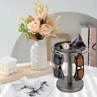 Rotating Sunglass Organizer Eye Glass Display Stand 360-degree Rotation With Tray Jewelry Storage Organizer Detachable Home 2