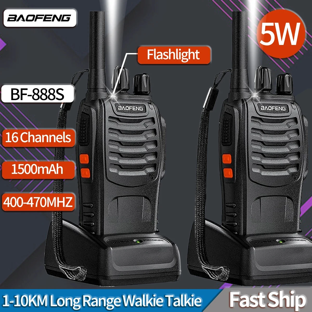 2Pcs Baofeng BF-888S Walkie Talkie Two-way Radio Set BF 888s UHF 400-470MHz  16CH long range walkie-talkie Radios Transceiver AliExpress