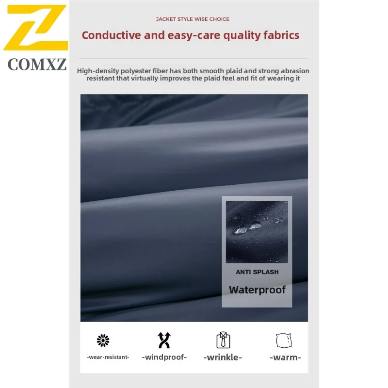 2025​Men Stand Collar Cotton Jacket Winter Windproof Waterproof Thermal Insulated Business Casual Thickened Outdoor Sport Parka​