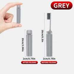 Compact Folding Portable Toothbrush - Ideal for Travel, Camping, and Hiking - Easy to Use and Effective (GREY)