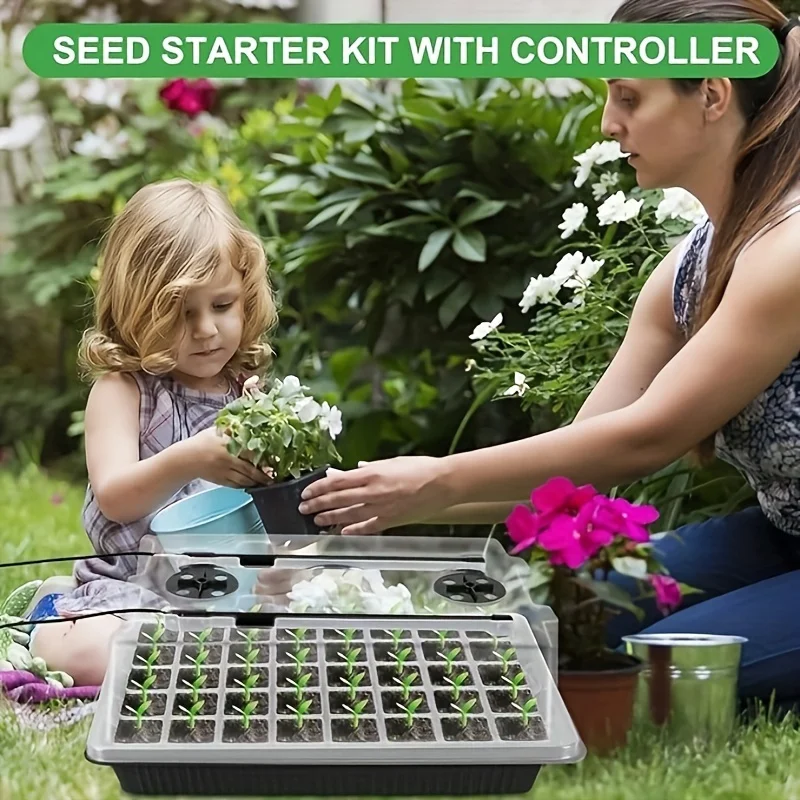 Seed Starter Kit with Grow Lights & Humidity Control - Indoor Plant Germination and Propagation Tray