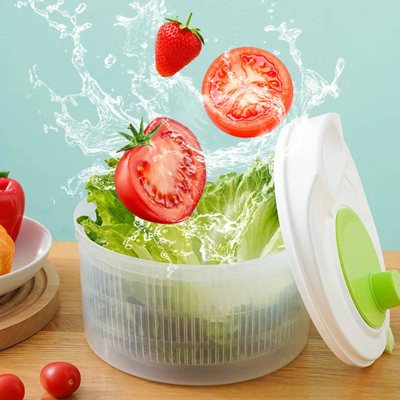 Vegetables Salad Spinner Lettuce Leaf Vegetable Dehydrator Greens Washer Dryer Drainer Crisper Strainer For Washing Drying Leafy vegetable dryer