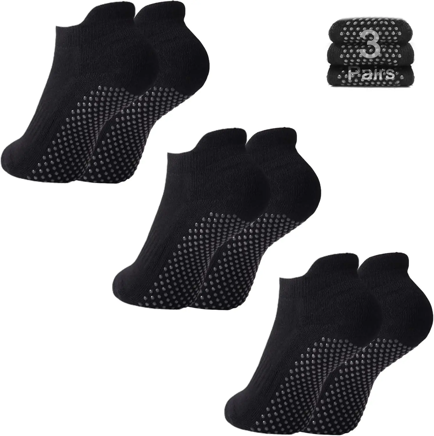 3 pairs Grip socks Pilates grip socks Grip soccer Pilates for women yoga