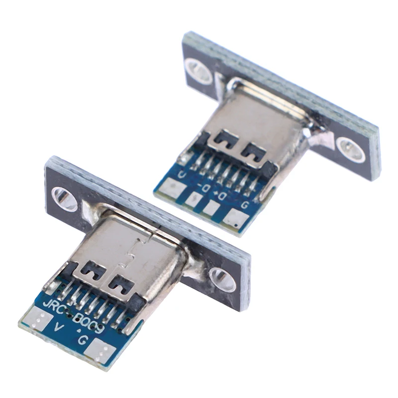 Type C Connector USB 3.1 Type C Socket Screw fixing plate 2Pin 4Pin Female Jack Charging Port 10pcs