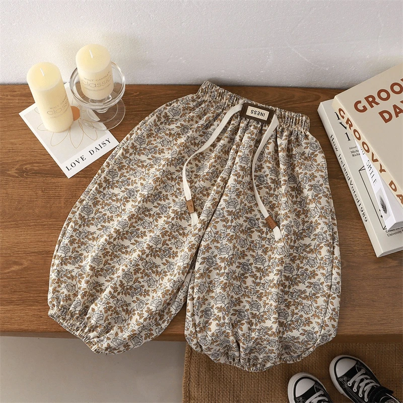 1-5Years Children's Pants Summer New Korean Loose Fit for Boys and Girls Solid Color Casual Sports Pant Baby Kids Jogger pants 5