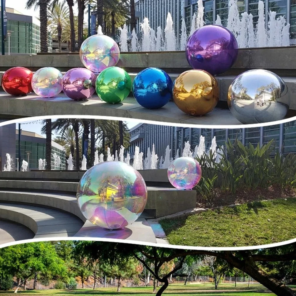 16 colors Inflatable Mirror Ball 0.5~3 Meters Hanging Inflatable Silver Airtight mirror Balloon For Decoration free ship