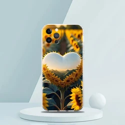 Sunflower Transparent Soft Phone Case - Floral Design Protective Shell Cover - iPhone 14 (B1)