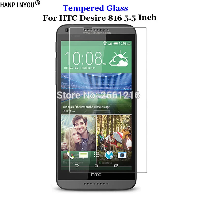 For HTC Desire 816 816G 5.5&quot Front Tough Tempered Glass 9H 2.5D Premium Screen Protector Protective Skin Film Guard Shield Cover |