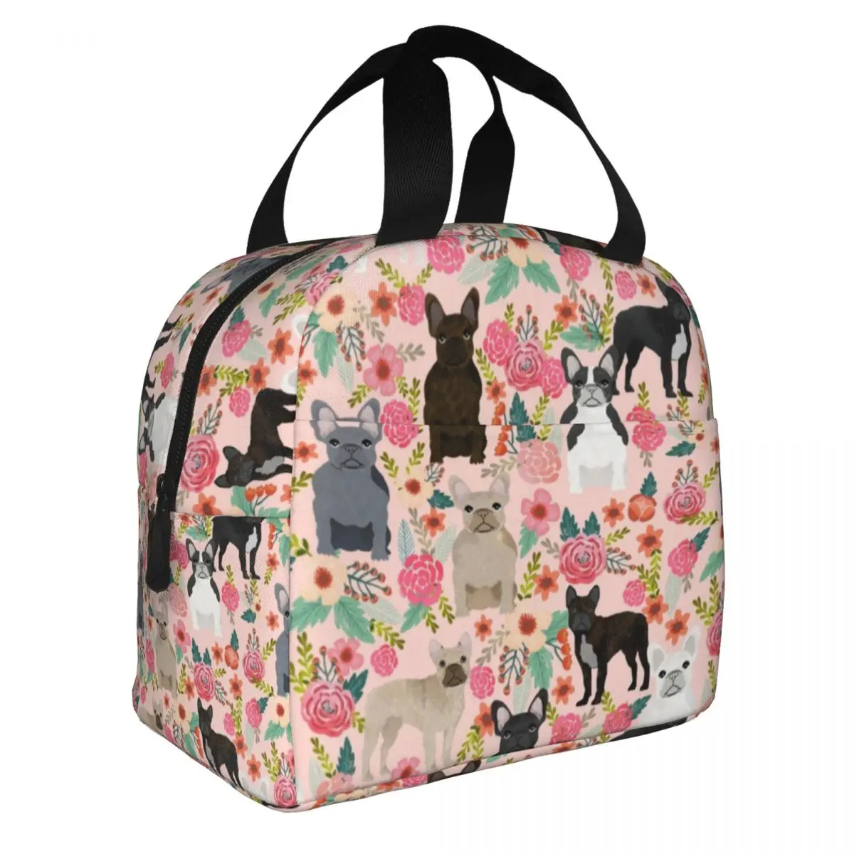 Custom Pet Dog French Bulldog Lunch Bag Women Cooler Warm Insulated Lunch Box for Student School Thermal Bags lunchbag